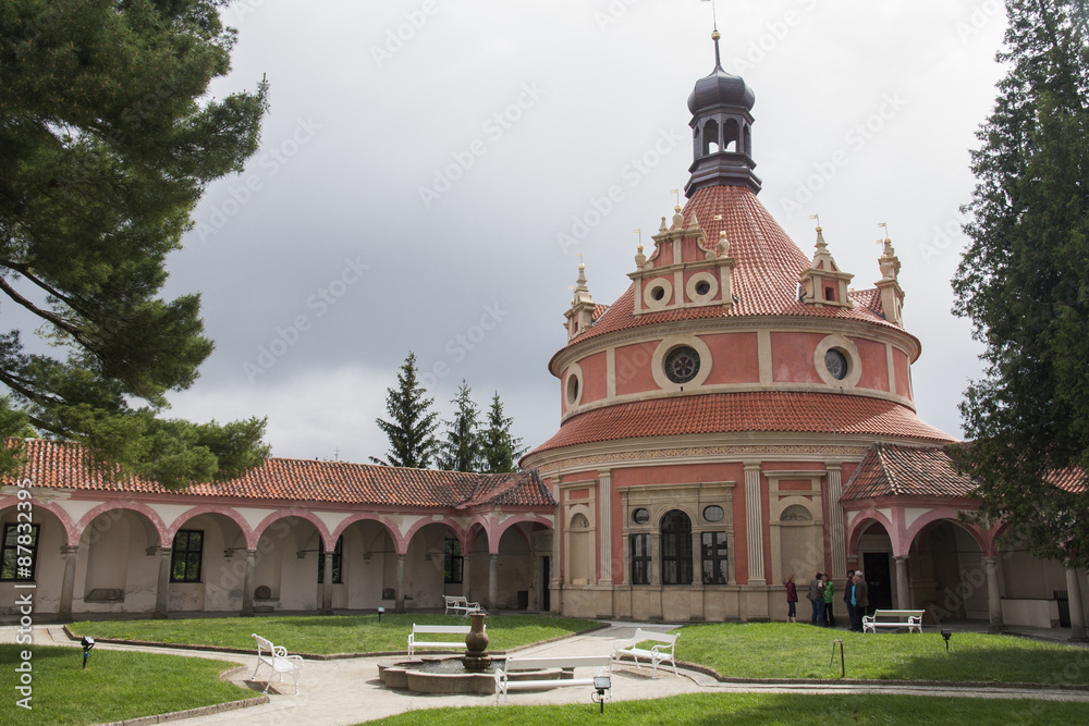 Naklejka premium Roundel pavilion in Jindrichuv Hradec, Czech Republic
