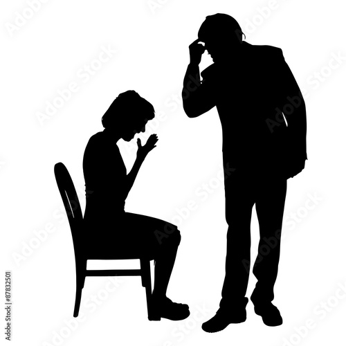 Vector silhouette of couple.