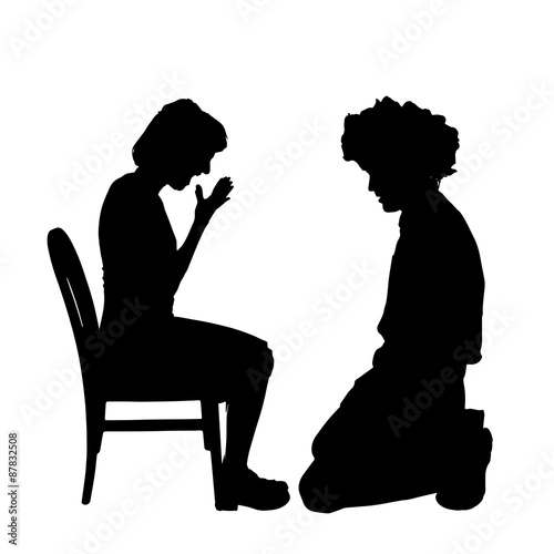 Vector silhouette of couple.