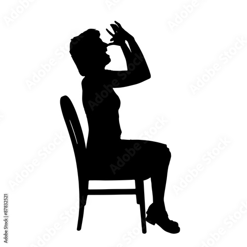 Vector silhouette of a woman.