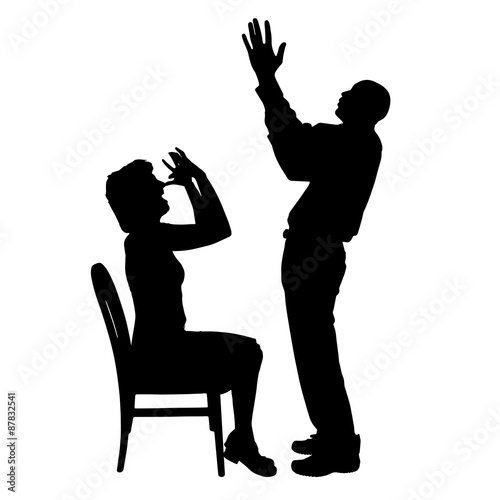 Vector silhouette of couple.