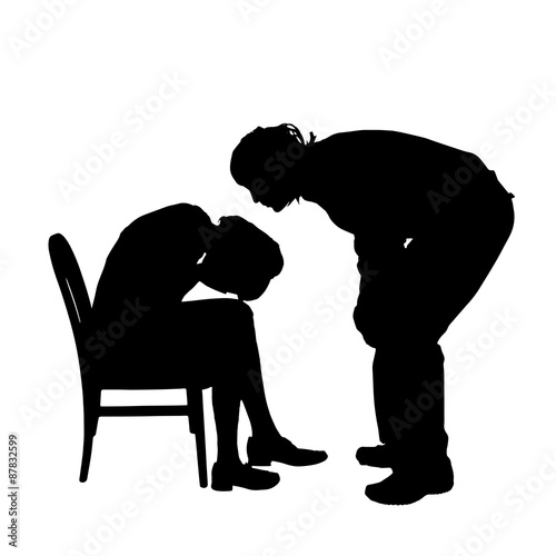 Vector silhouette of couple.