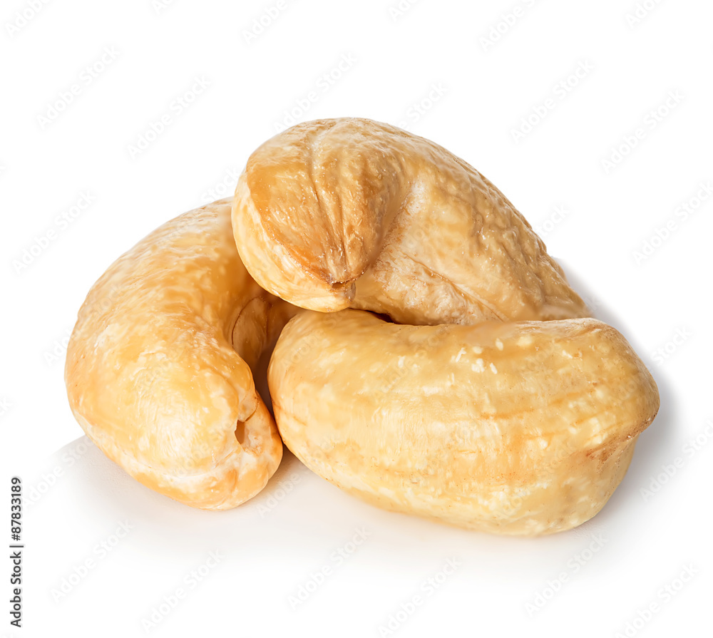 Cashews nuts isolated on a white background Cashews nuts isolated on a white background