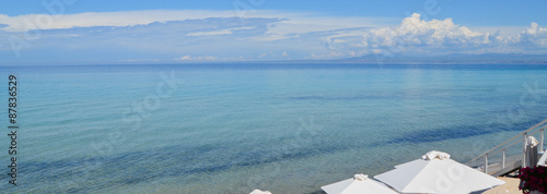 Beautiful turquoise transparent mediterranean sea from the beach