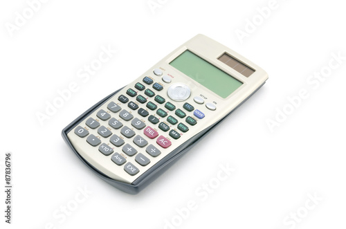 Scientific Calculator with Solar Power isolated on white