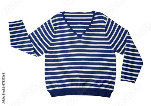 Blue striped wool sweater. © Ruslan Kudrin