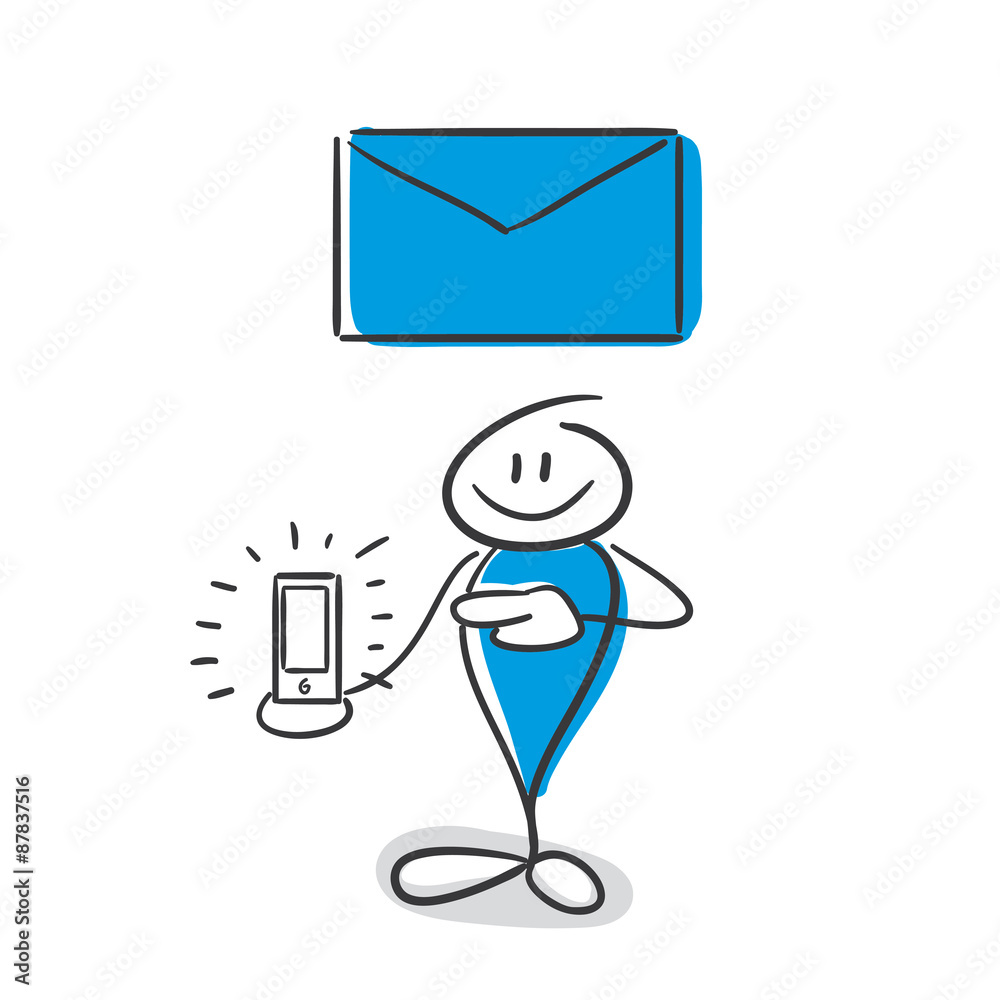 Stick Figure Series Blue Stock Vector | Adobe Stock