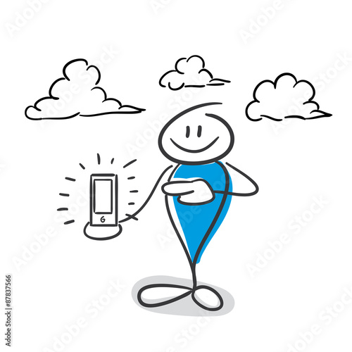 Stick Figure Series Blue