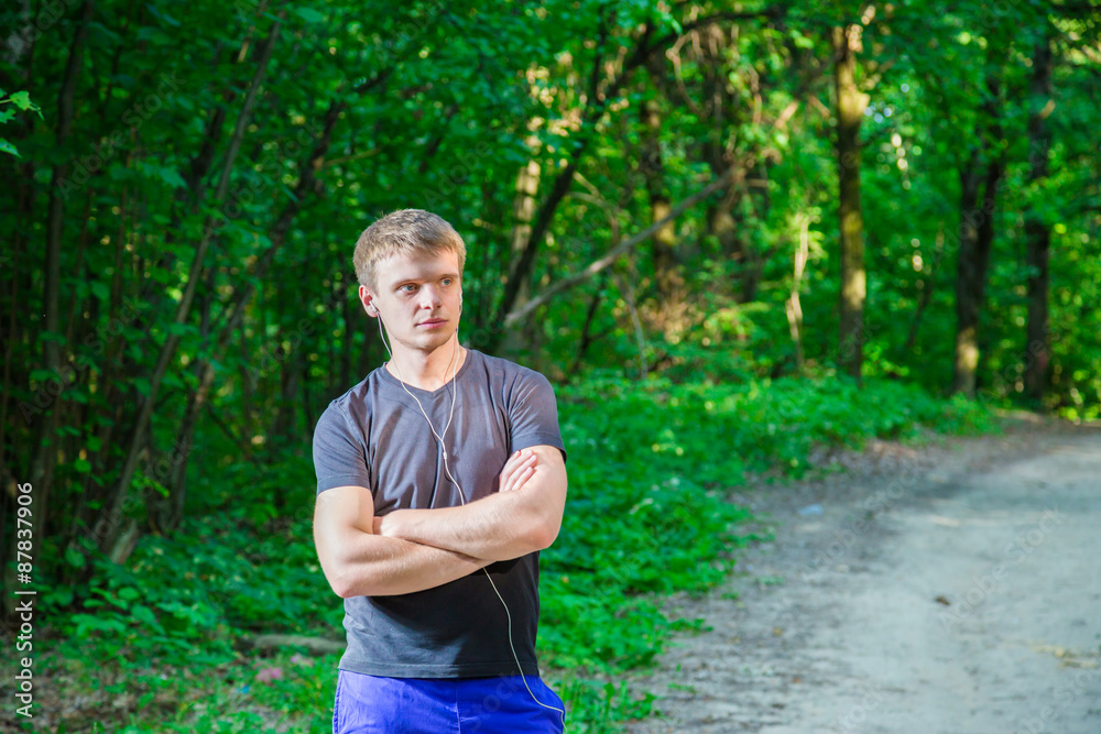 The guy in the park for a jog