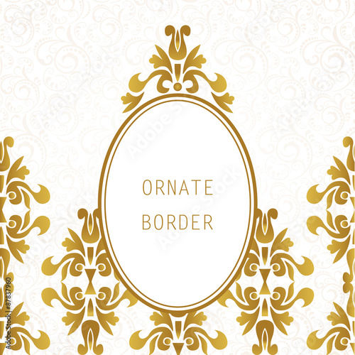 Ornate element for design, place for text. Ornamental  illustration for wedding invitations, greeting cards.