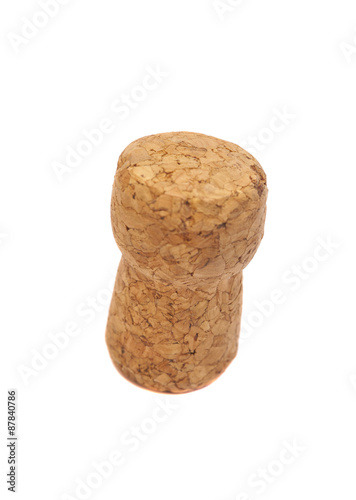 Cork for wine on white background