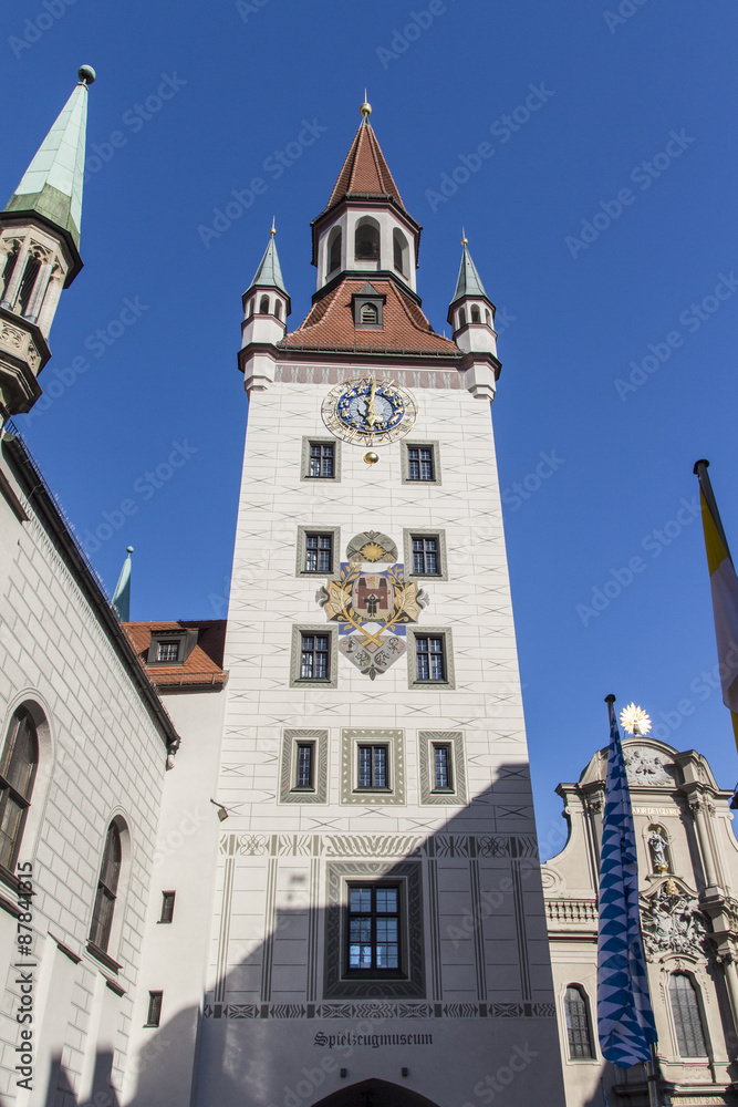 Old Town Hall of Munich at Marienplatz, Germany, 2015