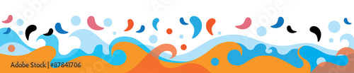Sea Colorful Waves Drops illustration