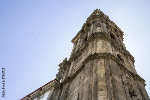 Bell tower of the Clerigos Church in blue sky background, © Carlos Neto