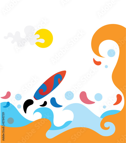Sea Colorful Waves Drops illustration