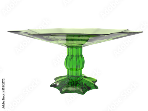 dessert bowl made of green glass