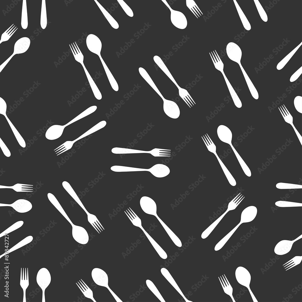 seamless pattern with fork and spoon
