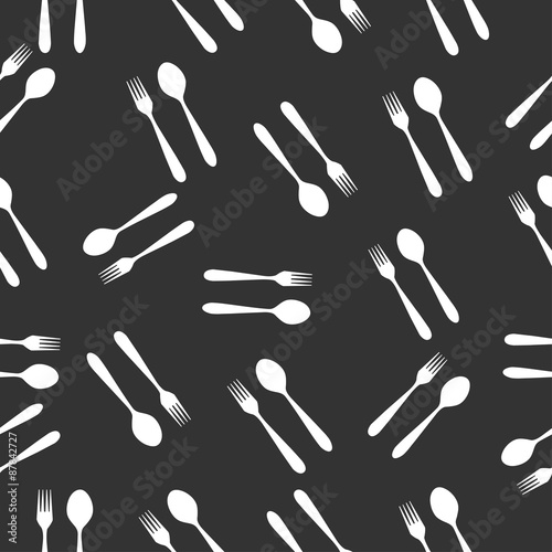 Obraz na płótnie seamless pattern with fork and spoon w salonie