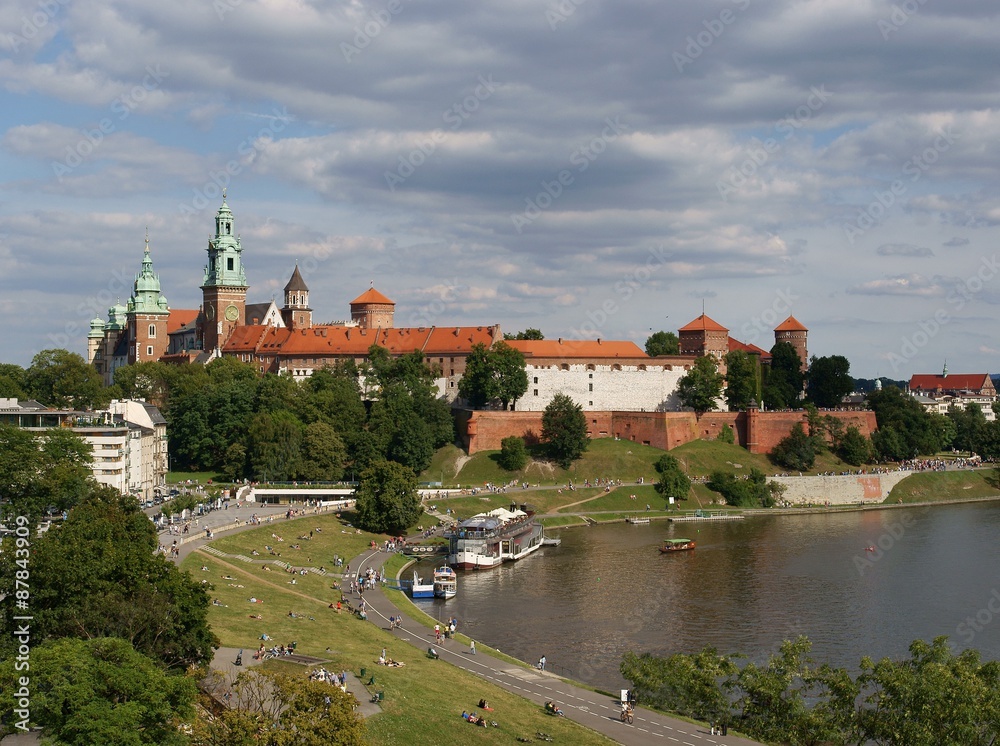 WAWEL Castle and Vistula river in Krakow WAWEL Castle and Vistula river in Krakow