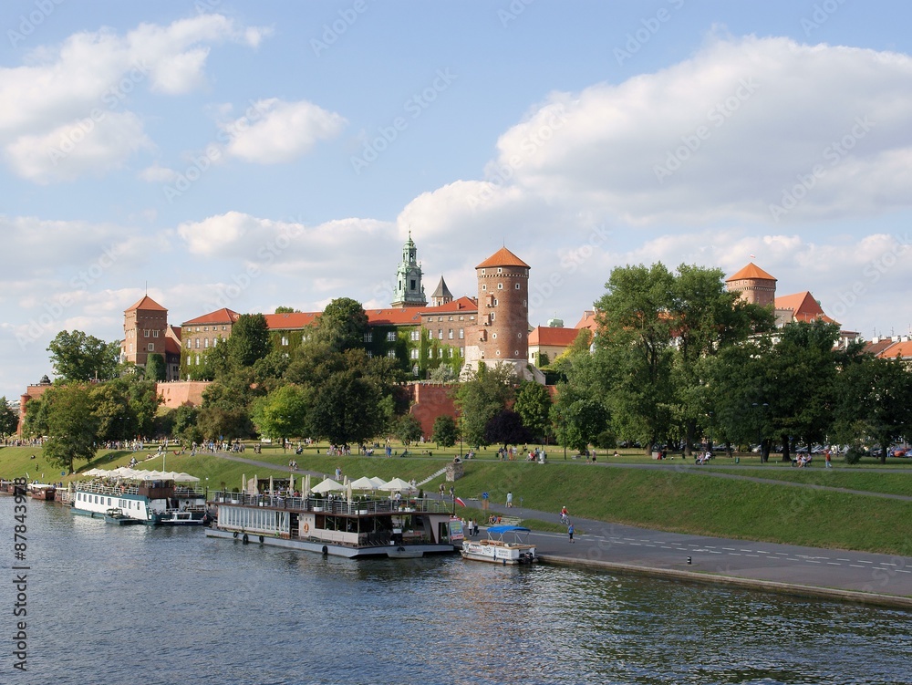WAWEL Castle and Vistula river in Krakow WAWEL Castle and Vistula river in Krakow