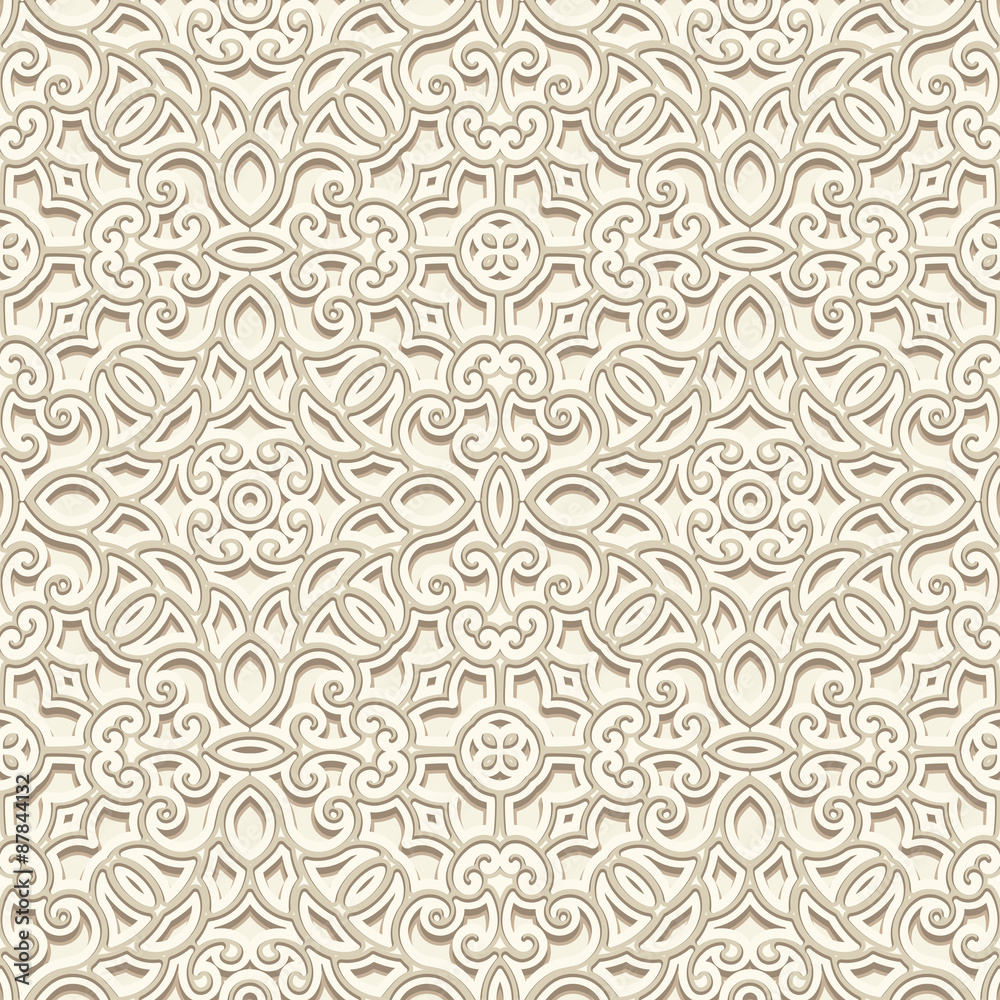 Vintage seamless pattern in neutral color