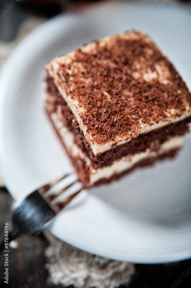 Chocolate pie with walnut cream Chocolate pie with walnut cream