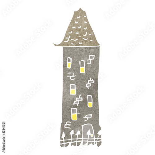 retro cartoon tall house
