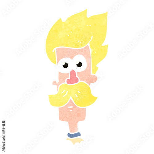 retro cartoon blond man