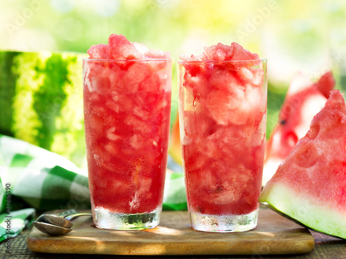 glasses of watermelon granita