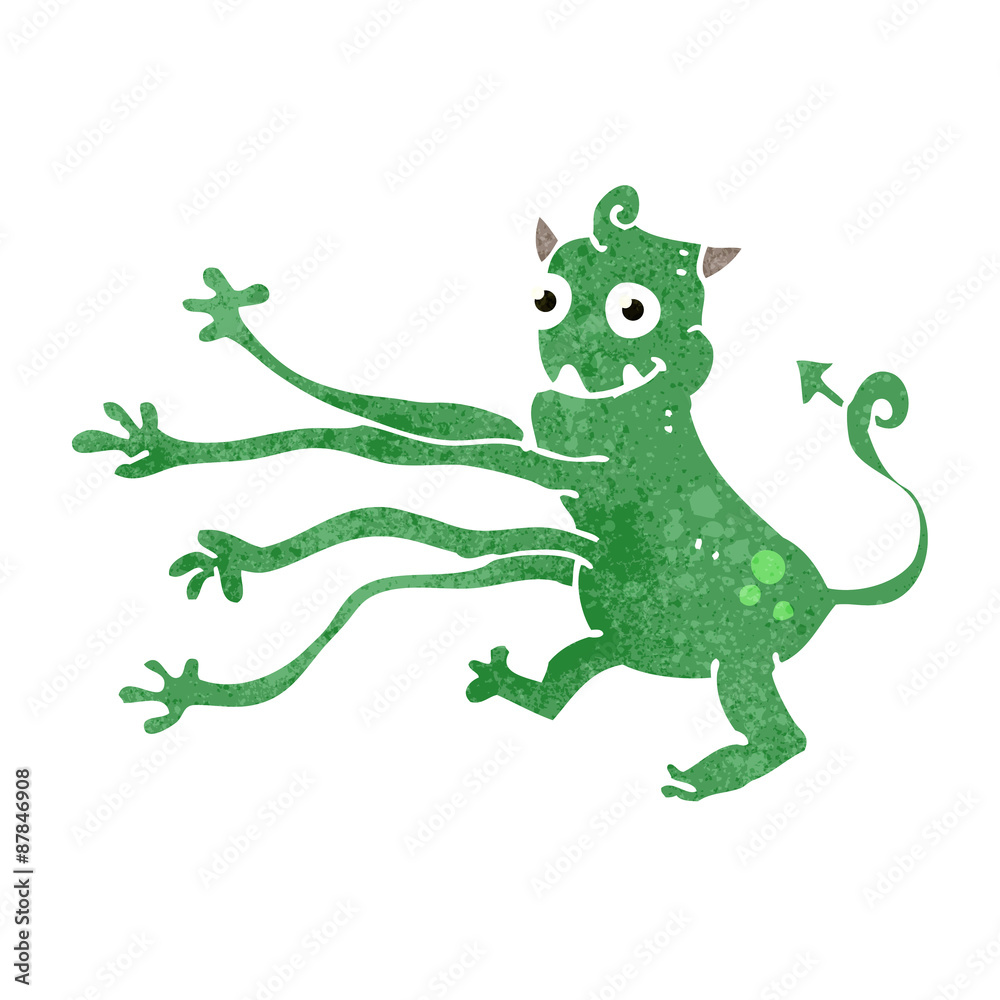 Fototapeta premium retro cartoon funny monster