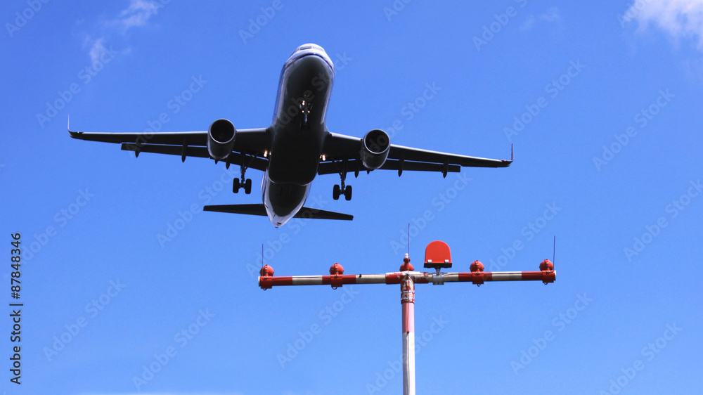 jetplane ready for landing wih signal lights jetplane ready for landing wih signal lights