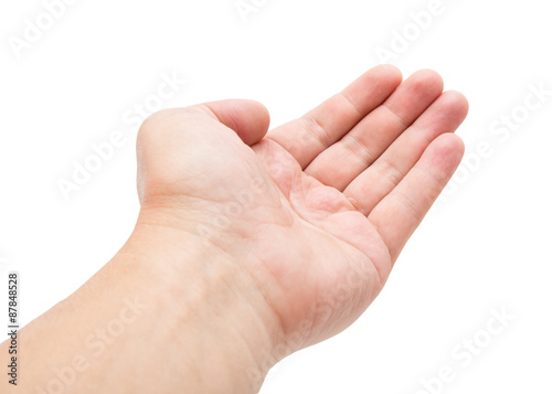 hand on a white background