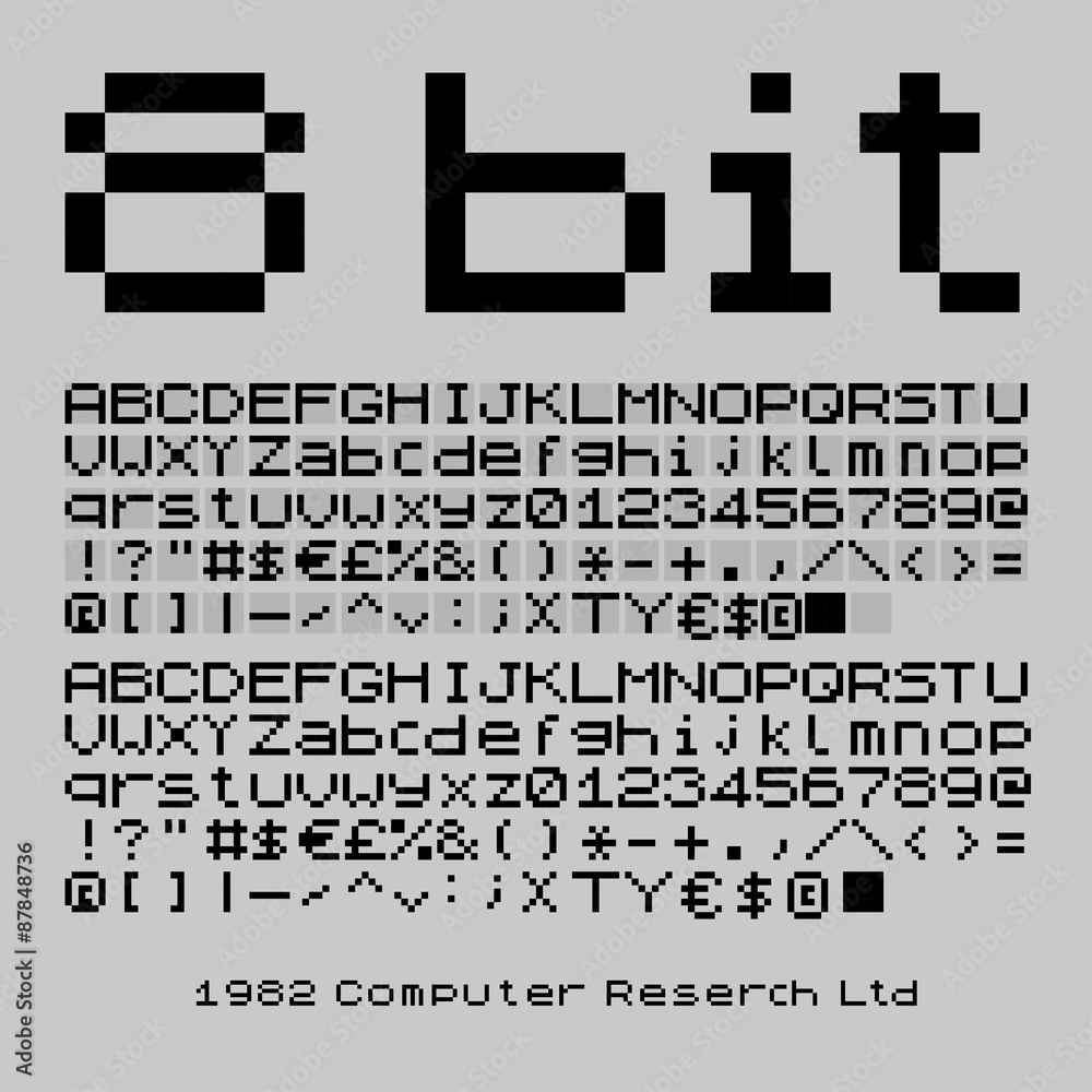 Obraz na plátně 8 bit font