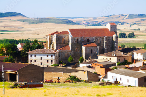 View of  spanish village with Gothic church.  Palenzuela photo