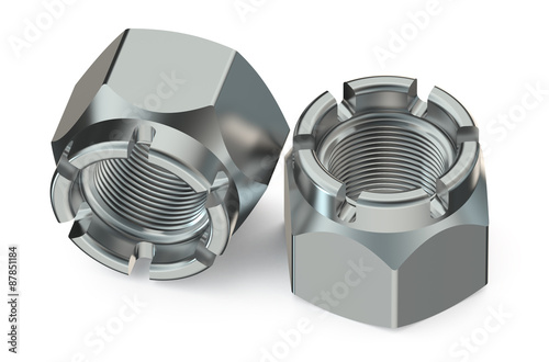 Two castellated nuts