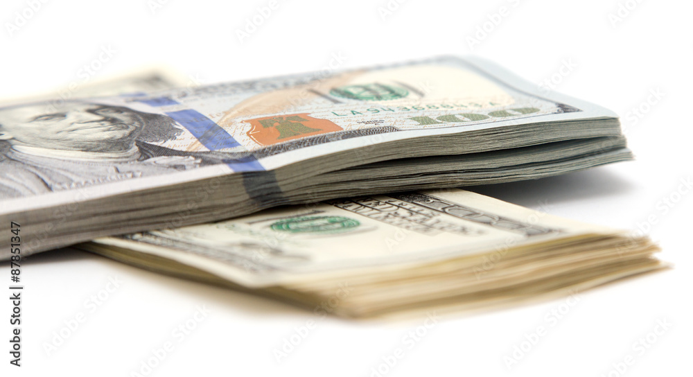 hundred dollar bill on a white background hundred dollar bill on a white background
