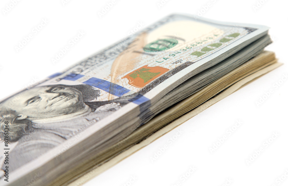 hundred dollar bill on a white background hundred dollar bill on a white background