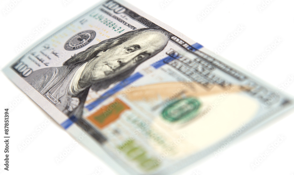 hundred dollar bill on a white background hundred dollar bill on a white background