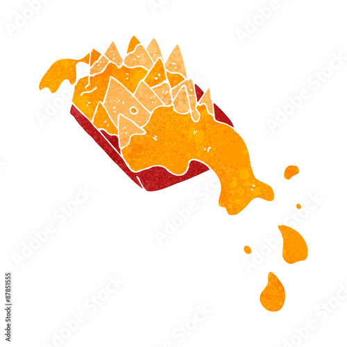 retro cartoon nachos and cheese