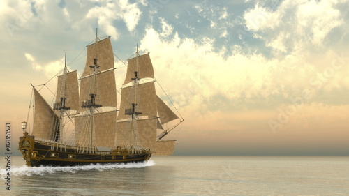 Obraz Stary szczegółowy statek HSM Victory - 3D odpłacają się