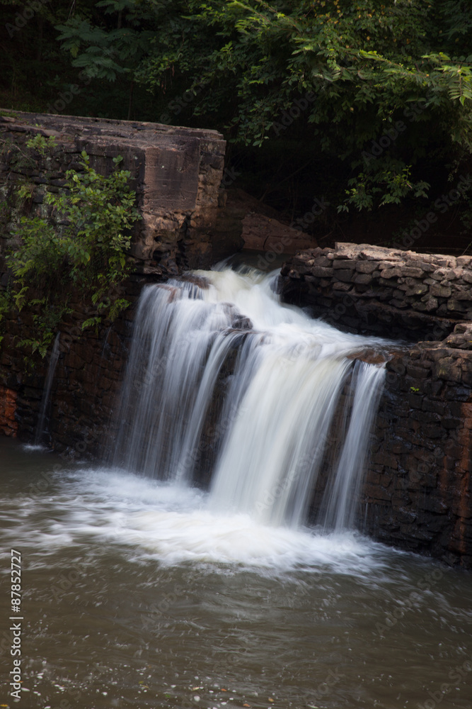 Mountain water cascading by rocks Mountain water cascading by rocks