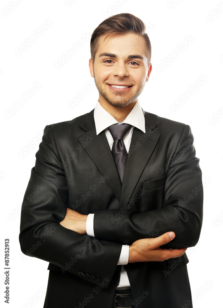 Elegant man in suit isolated on white Elegant man in suit isolated on white