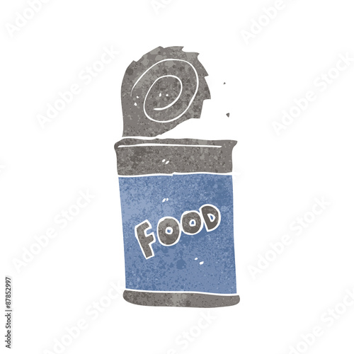 retro cartoon canned food