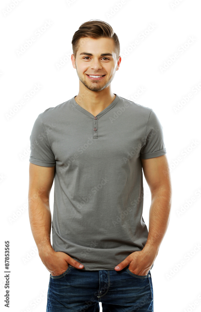 Handsome young man isolated on white Handsome young man isolated on white