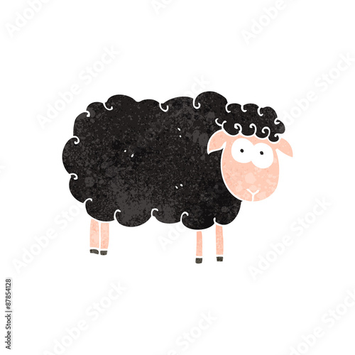 retro cartoon black sheep