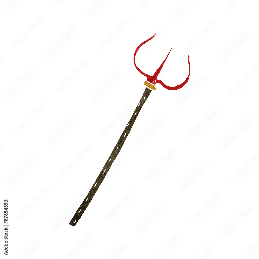 retro cartoon devil pitchfork