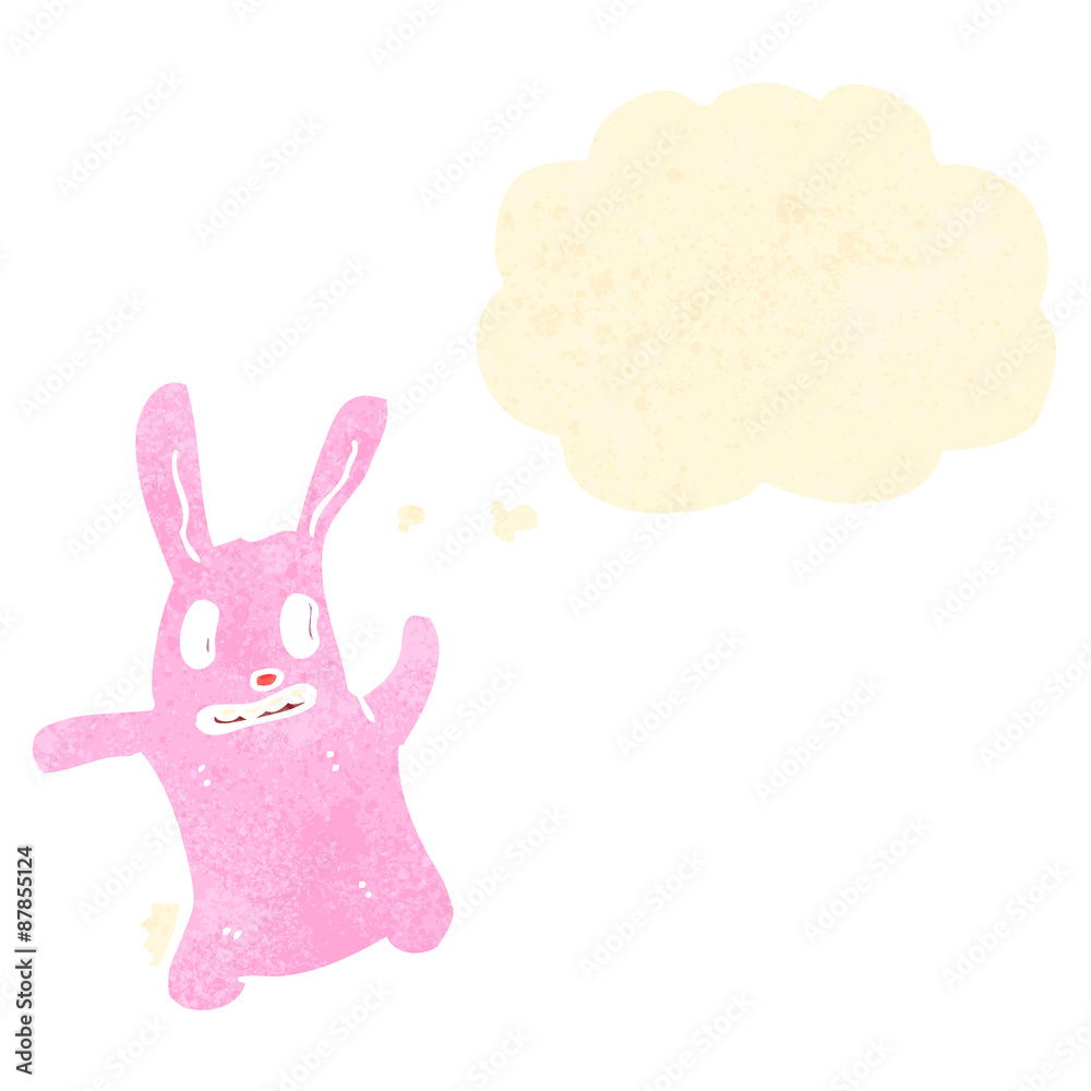 Fototapeta premium cartoon dancing pink rabbit