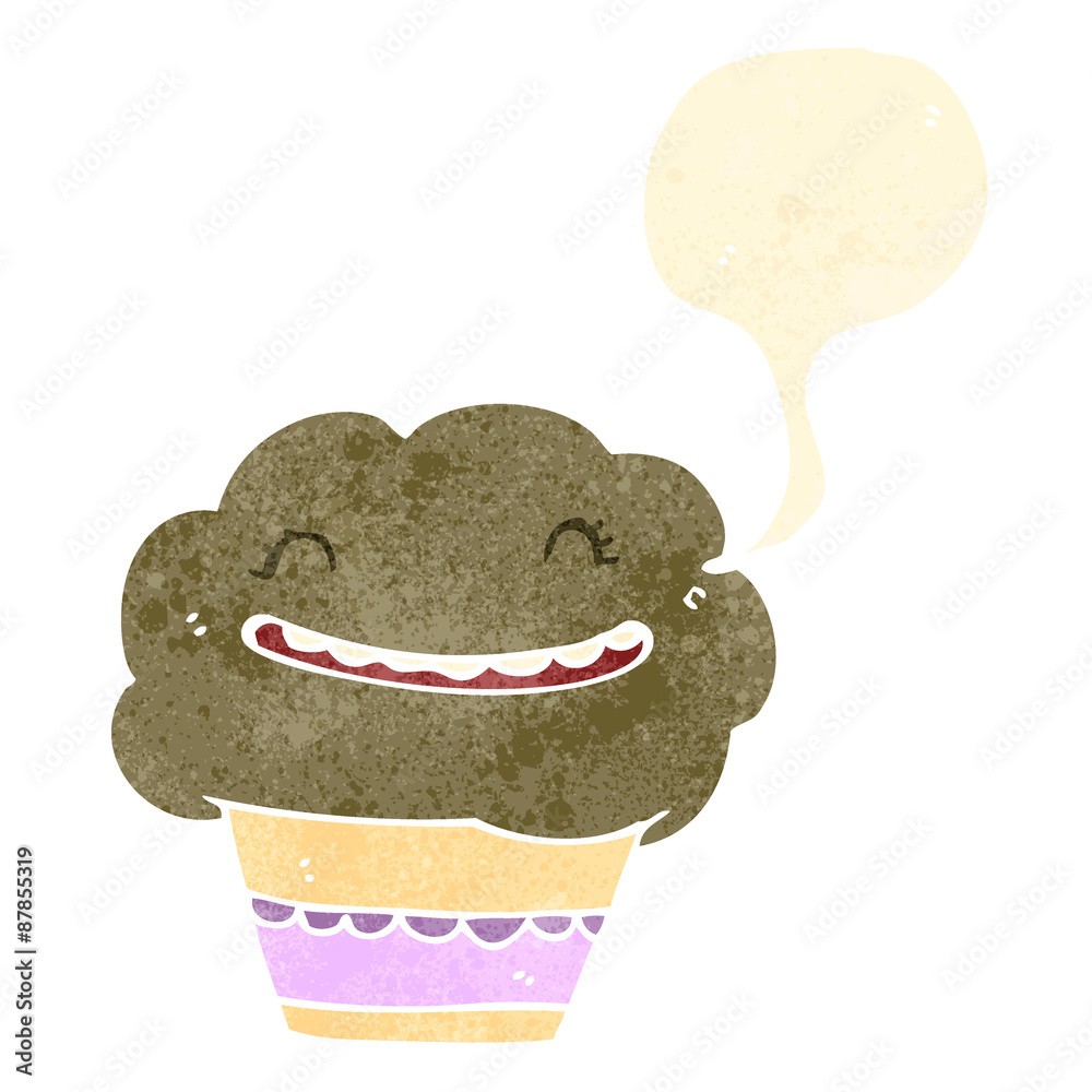 retro cartoon cupcake retro cartoon cupcake
