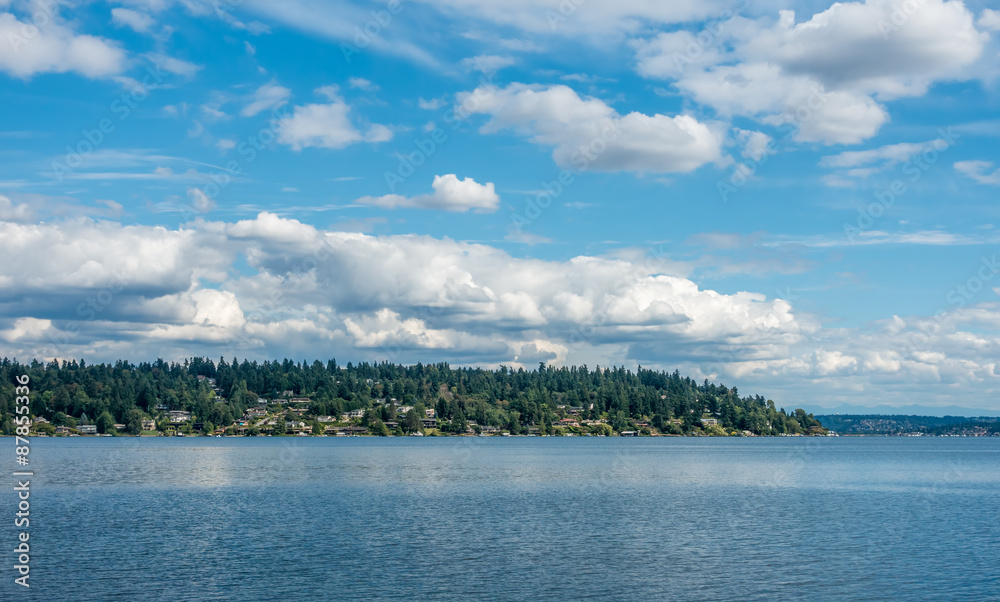 Fototapeta premium Mercer Island With Clouds