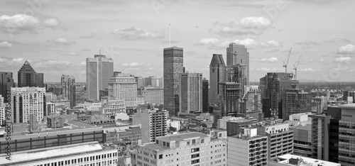 Black and white of downtown Montreal  Canada
